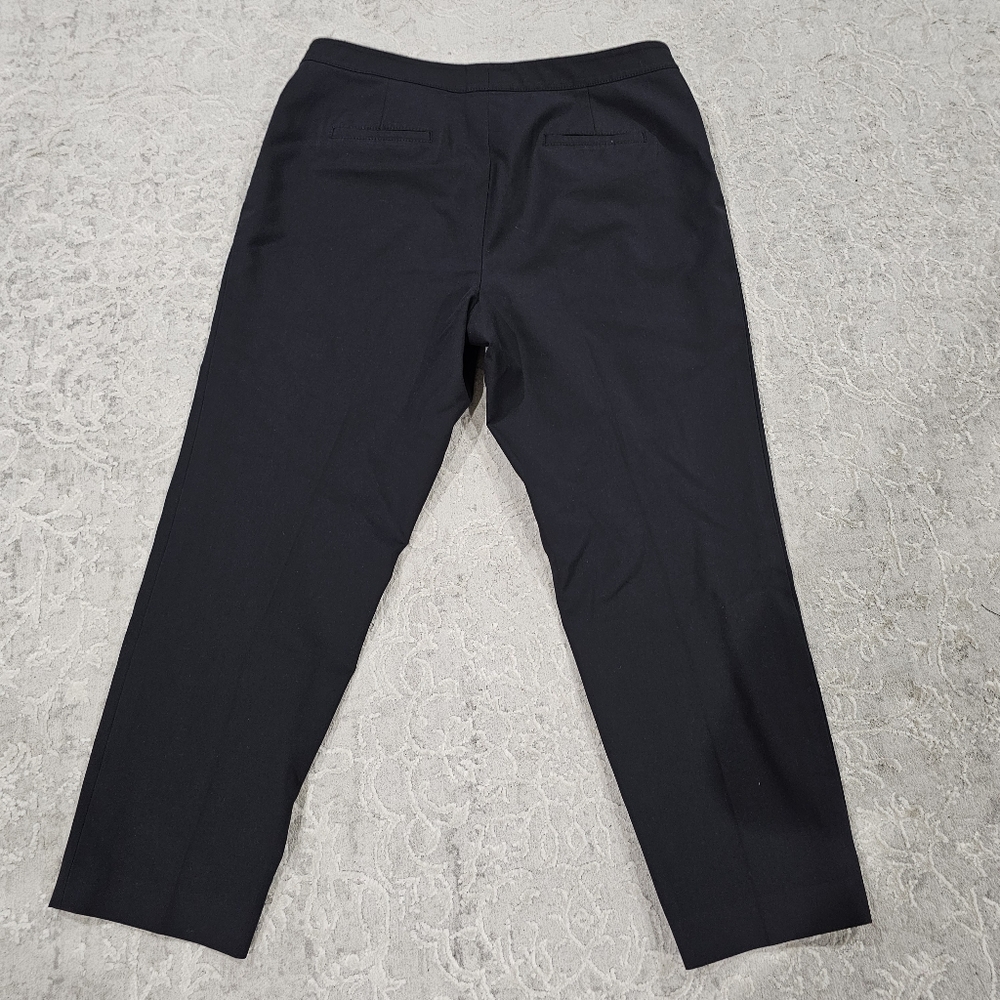 Lafayette 148 Black Tapered Split Hem Ankle pants Trousers size 10 - Picture 4 of 8